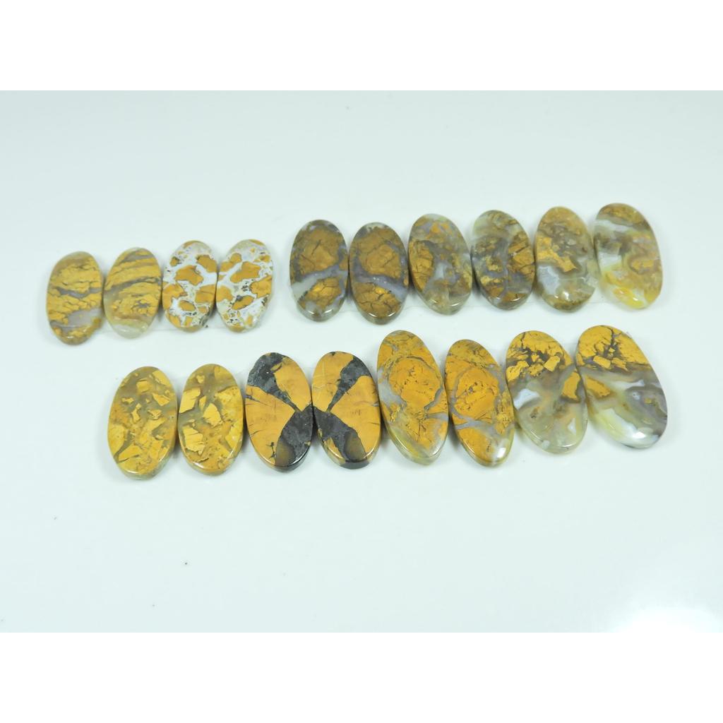 Natural Maligano Jasper Matched Pair Oval Cabochon Loose Gemstone 09Pair Lot C-3287