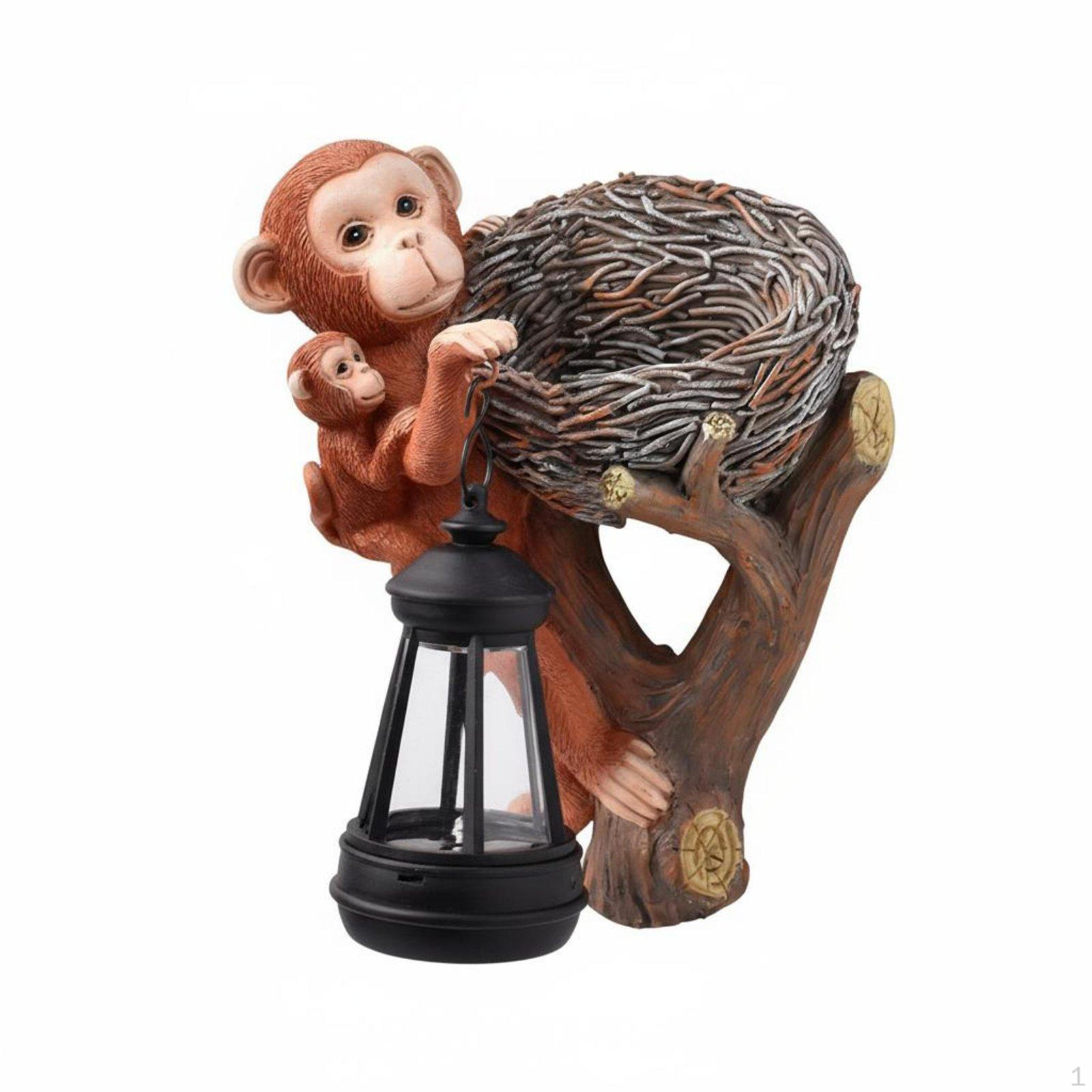 Mother and Infant monkeys Statue Decorative Wall Hanging Feeder Multi Functional