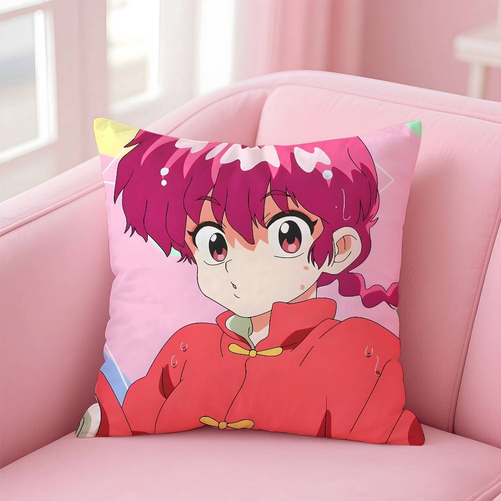 Anime R-Ranma Pillow Case Safe Custom Photo Pillow, Anti-fade Brushed Fleece Cushion, Maternal & Infant Safe.