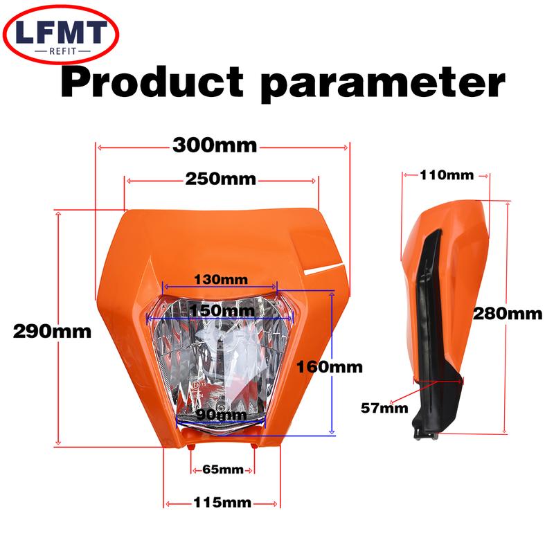 Motorcycle Headlight Enduro For KTM EXC EXC-F SX-F SX XC XC-W XC-F XCF-W 125-530 Universal Dirt Bike Motocross Headlights Plate