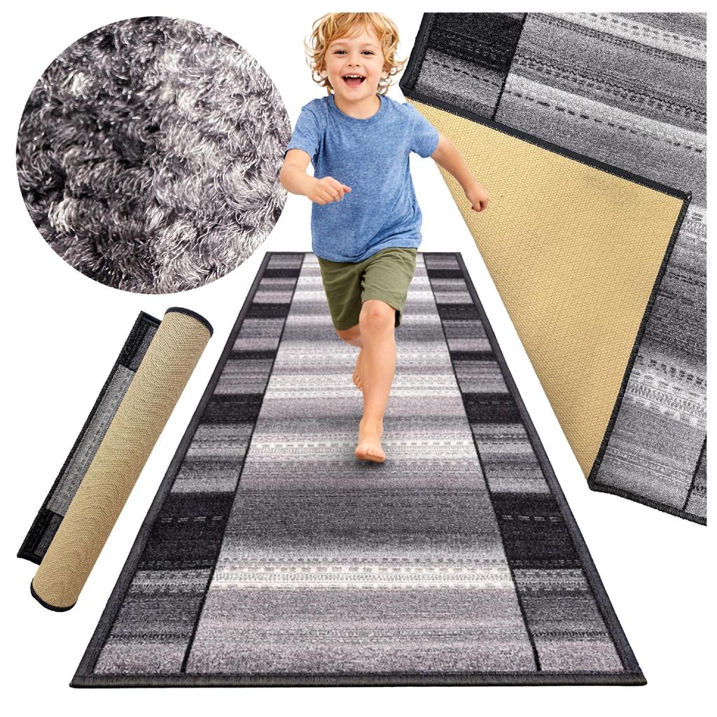 [5] IMPERIA GRAU 100x180cm Rutschfester Teppich D7520