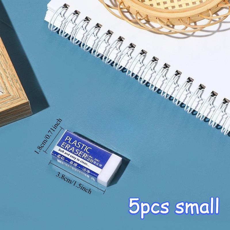 5pcs 2B White Erasers - Provide Students with Clean Drawing Erasers and High-quality Learning Supplies
