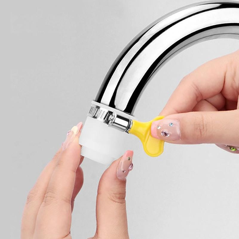 Water Tap Connector Thick Brass Threaded Adapter Tap Adapter Water Faucet Extender Adjustable Yellow Plastic Handle Hand Twist