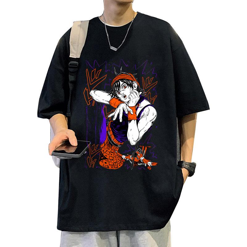 Vinegar Double Jojos Bizarre Adventure Anime Trend Tshirt Cotton Graphic Tee Unisex Unisex Summer Streetwear