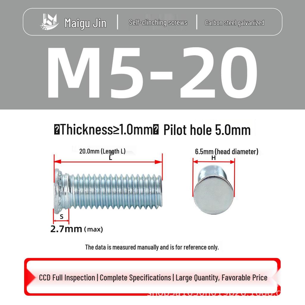 Flat Head Carbon Steel Galvanized Rivet Nuts FH-M2 to M10 - Free Shipping