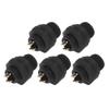 5Pcs Industrial Waterproof Connector IP67 4 Pin Electrical Aviation Wire Cable Quick Plug Socket E7 Buckle
