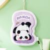 Cartoon Panda Hand Towel Hanging Thickened Washcloth Absorbent Towel with Hanging Ring for Kitchen Bathroom Home Travel
