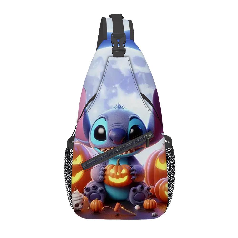 Breast Bag Women'S Fashion Oxford Cloth Cartoon Shoulder Messenger Bag Large Capacity Cycling Breast Bag