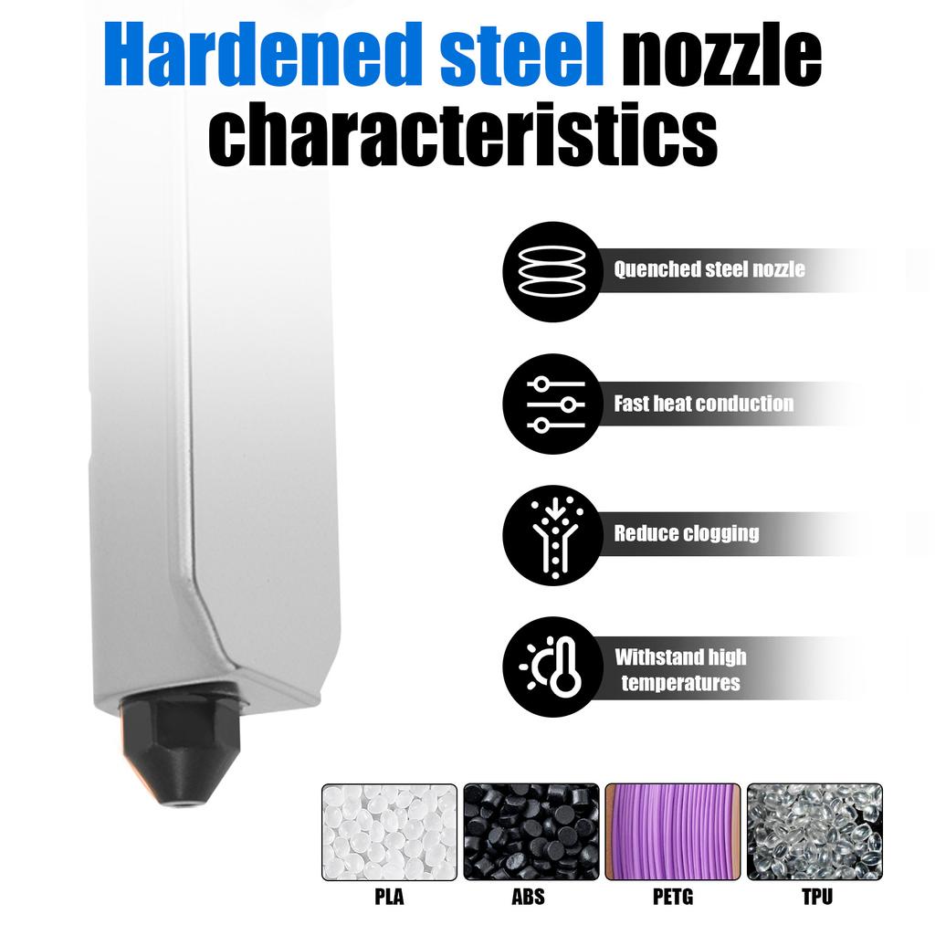 2 Pack Hotend Kit For Bambu Lab P2S/H2D/H2S/A1/A1 Mini Fast Speed Hot End Assembly 0.4mm Hardened steel Nozzle 3D Printer Part
