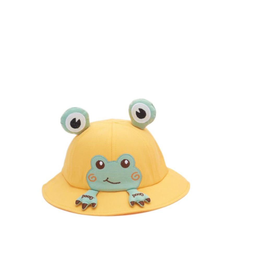 Sweet Korean Style Cartoon Frog Bucket Hat Breathable Mesh Baby Sun Protection Hat Streetwear Cotton Children Fishman Hat Spring