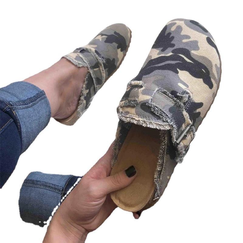 Fashion Fashion Women's Mules Slippers Summer New Outdoor Comfortable Soft Flat Closed-toe Half Slippers Outdoor Beach Slides Home Shoes
