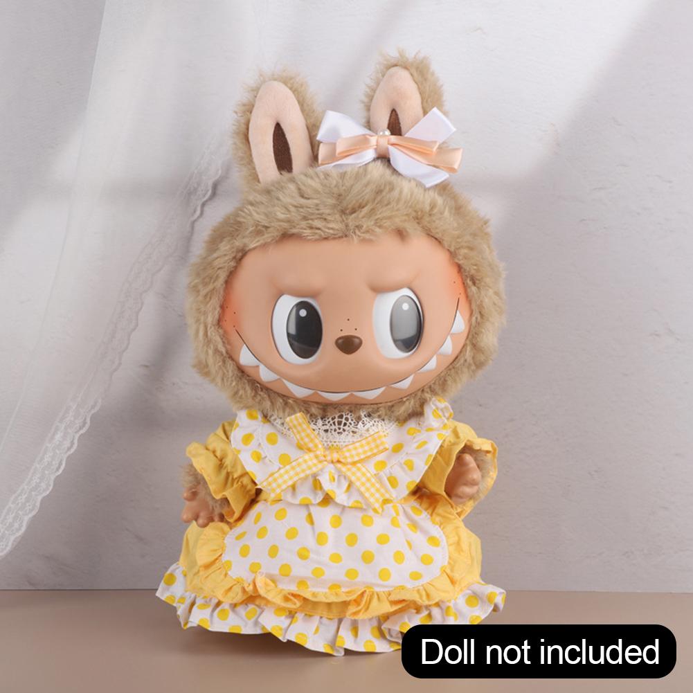 Für 38cm Labubu Puppenkleidung, modische Kleidung, Kapuzenpullover, Puppenkleidung, farblich passende Kapuzenpullover, Puppenzubehör, süße Dekoration, kleine Tücher