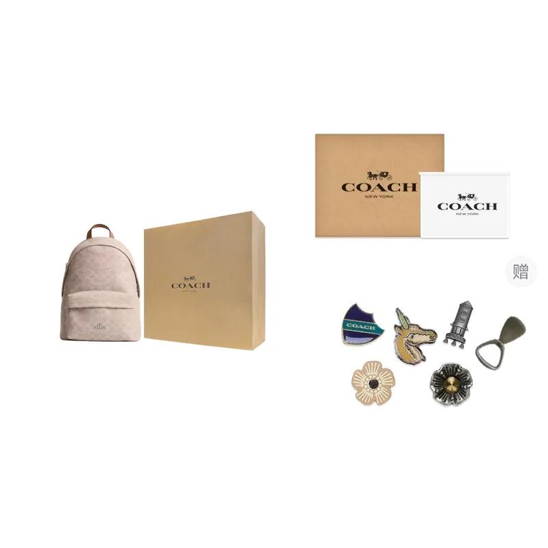 COACH Taylor Artificial Leather Textile Backpack Large Unisex Sand (Unisex) Backpacks CDW76 SVPWH