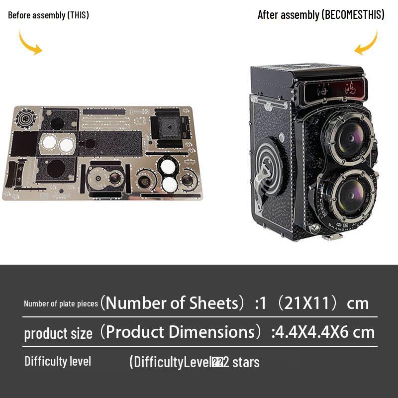 

Фотоаппарат Seagull 4A DIY 3D Металлический Пазл – Ностальгическая Сборная Модель Без Клея