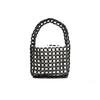 Handmade Beaded Woven Bag Pure Color Openwork Bag Fashion Hollow Out Bag  Girls