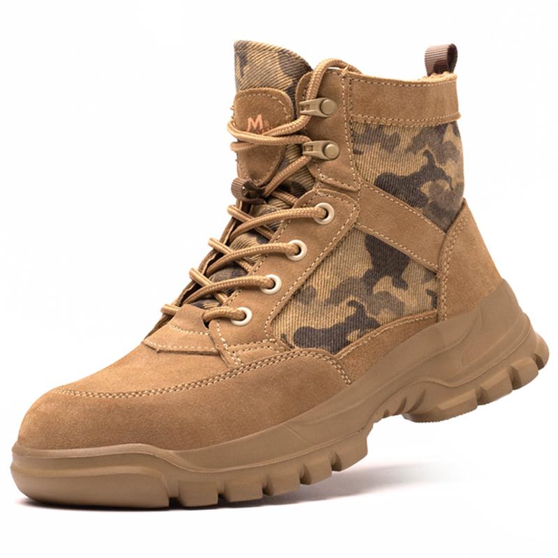 Autumn Winter Shoes Men Boots Indestructible Shoes Puncture-Proof Safety Shoes Men Work Boots Outdoor Hiking Shoes Protection