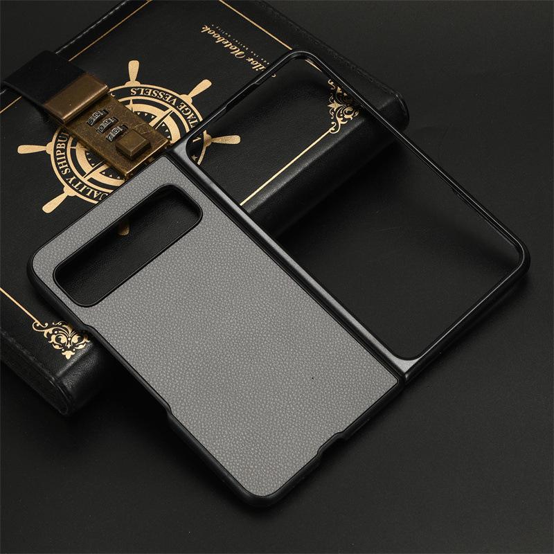 

Защитный чехол с узором личи для Google Pixel Fold - Однотонная складная задняя крышка-наклейка Google Pixel Fold серый