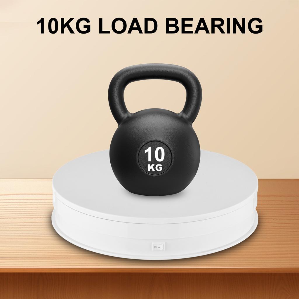 25cm  10 Inch Motorized Rotating Display Stand with LED Light 360 Degrees Rotatable Electric Potography Turntable for