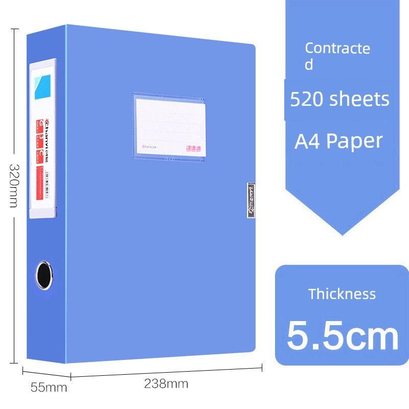 

File Box Storage Box Accounting Voucher Box Personnel File Binder File Folder Document Finishing Box Documentary Box Info Booklet Office Supplies 5 Pieces/Blue 55mm (Thickened New Material)