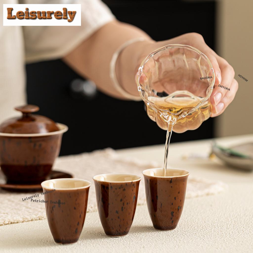 HOYIHM 11ml Xiangfei Porcelain Teacup Retro Tea Bowl Set of Cups Tea-tasting Smelling Cup Chazhan Master Cups Teaware Collection