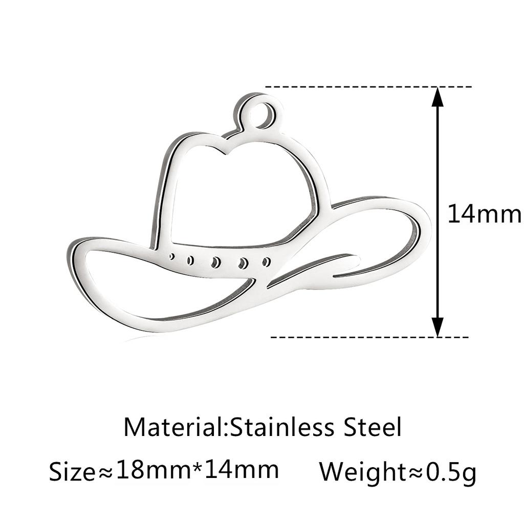 5Pcs Horse/Hat/Horseshoe/Cactus/Boot Charms Stainless Steel Western Cowboy Pendants DIY Bracelet Necklace Crafts Jewelry Making
