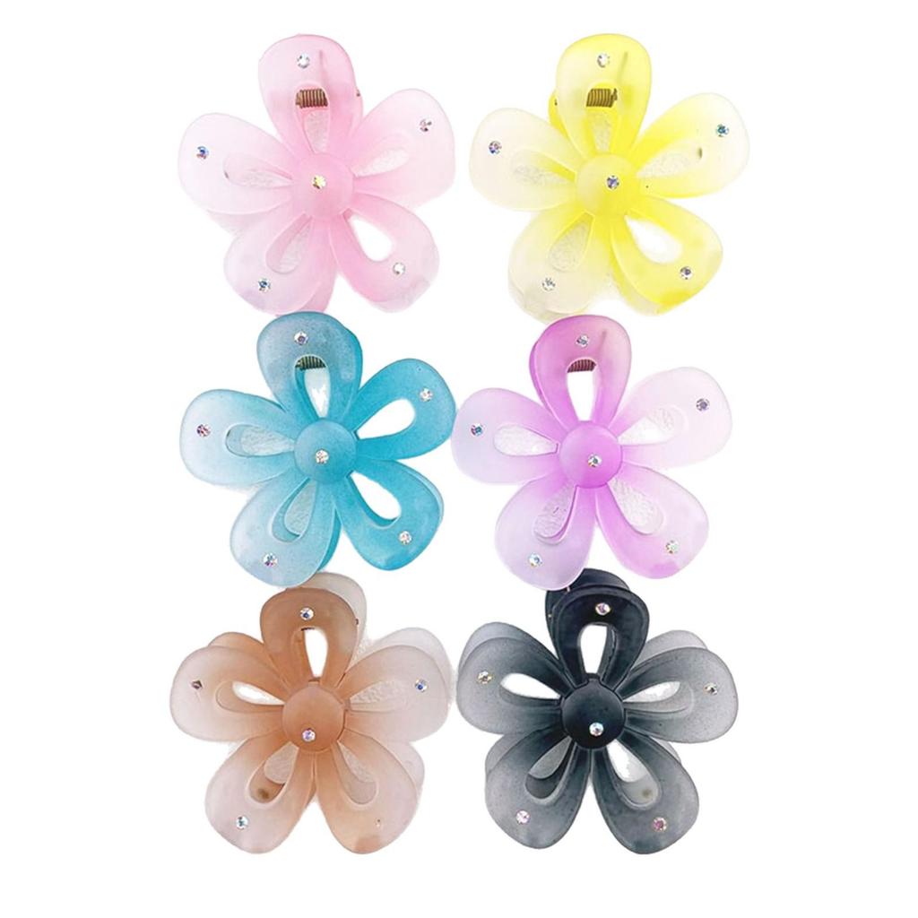 Large Frosted Flower Claw Clip - Candy Color Five-Petal Hair Clip