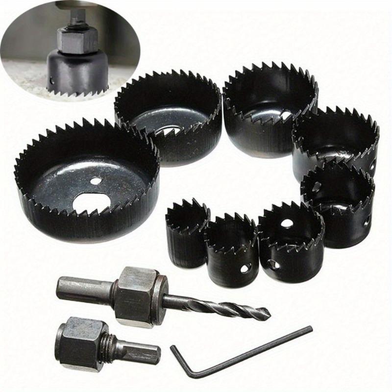 11Pcs Hole Saw Kit Durable Carbon Steel Metal Circle Power Drill Hole Cutter for Wood PVC and Plastic