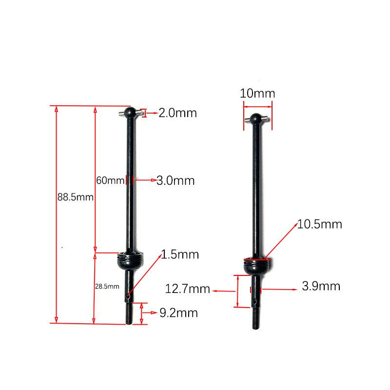 Upgrade Propshaft For WLtoys 1/14 144001 144002 144010 1/12 124016 124017 124018 124019 RC Car Part Metal CVD Driver Shaft