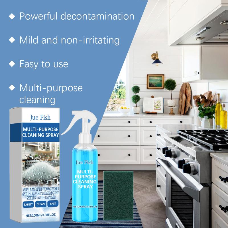 

Multi-purpose foam cleaner - rust remover and odor cleaning agent, to remove oil stains suitable for kitchen stove hoods one size