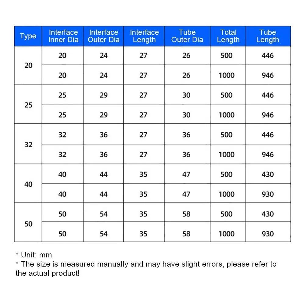 1Pcs I.D 20/25/32/40mm Corrugated Hose Inlet Outlet Hose Soft Aquarium Corrugated Pipe with Clamps Rubber Head Fish Tank Tube