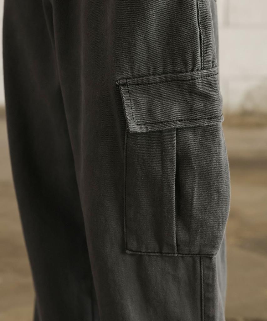 Jikeulib Cargo Pocket Wide Cotton Pants