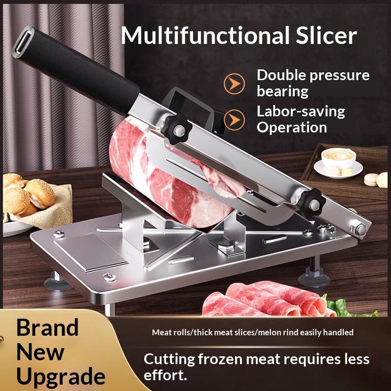 Beef Mutton Roll Slicer Machine Stainless Steel Meat Slicer Beef Thin Slice Frozen Meat Household Barbecue Hot Pot Cooking