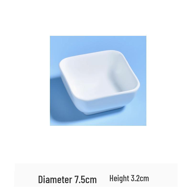 

Pure White Ceramic Square Bowl for Condiments and Desserts
