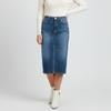 Women's Washed Denim Sheath Skirt PLEASE