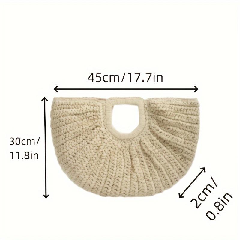 Multi-color hand carry straw bag large capacity versatile handwoven bag seaside vacation beach handbag