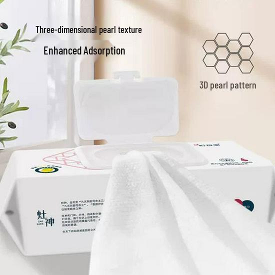 Flower Town Large Kitchen Degreasing Wipes - Thick, No-Wash, Powerful Cleaning for Home and Restaurant