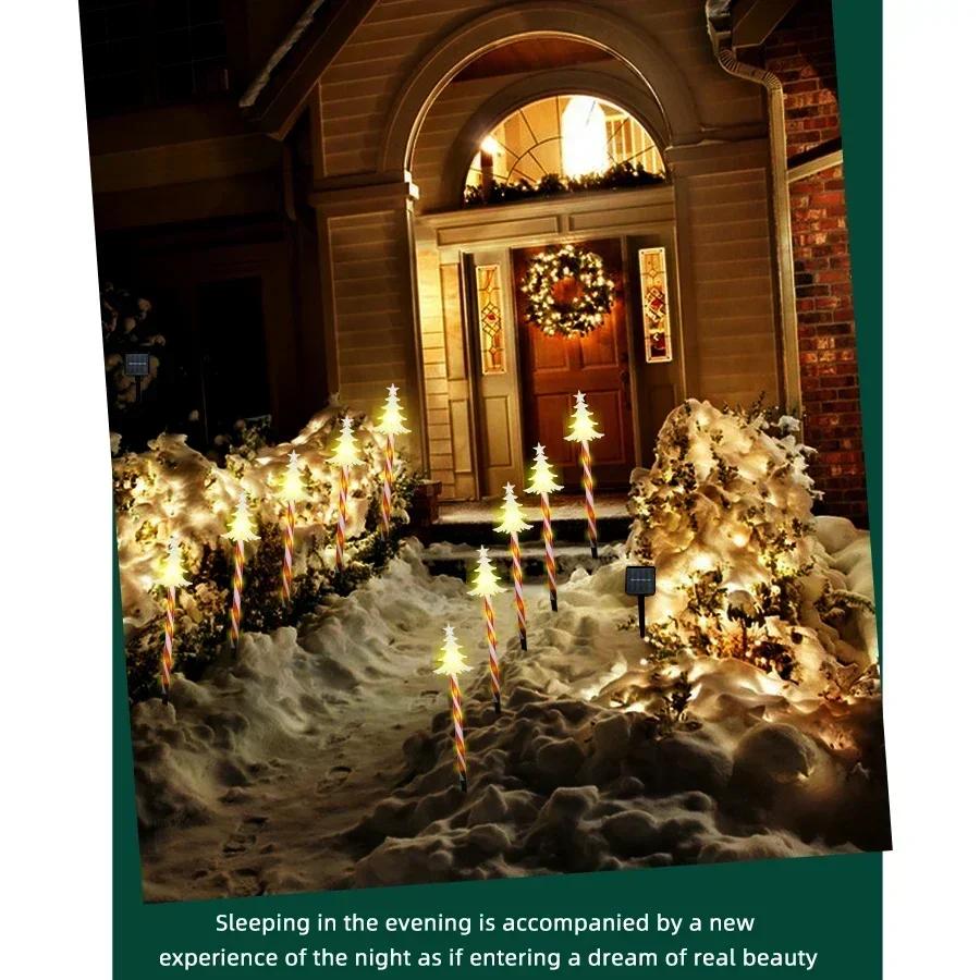 Solcellelys Utendørs Vanntett LED Solcelle Hagelys Juletre Snømann Hjem Hagedekorasjon Atmosfærelys