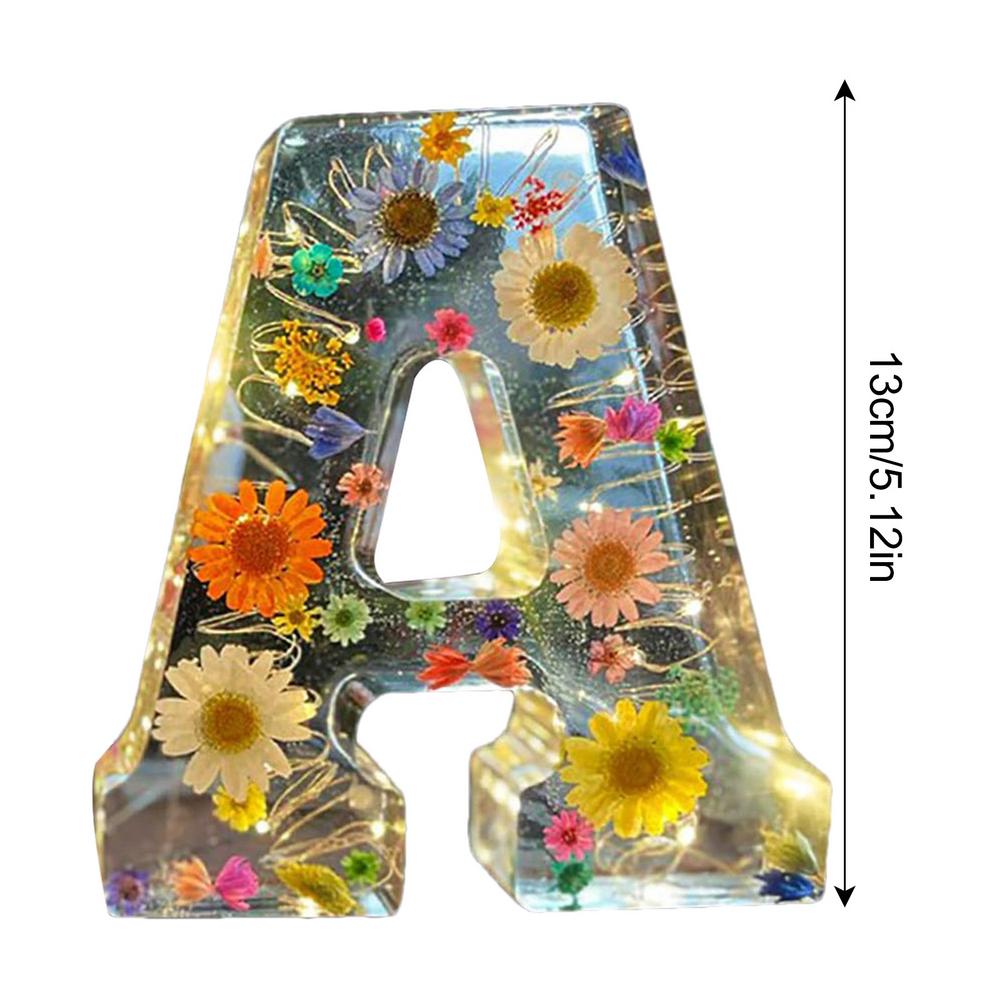 Creative Large Letter Floral Night Light 26 Letters A-Z Dry Flower Simulation Floral Letter Light Valentine's Day Gift