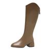Fashion 2025 Fashion Women‘s Boots Soft Leather Knee High Boots Women Zipper Female Square Heel Woman Shoes Autumn Winter Knight Boot PU