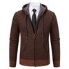 Men S Hooded Cardigan Sweater Thick Knit Outerwear For Winter