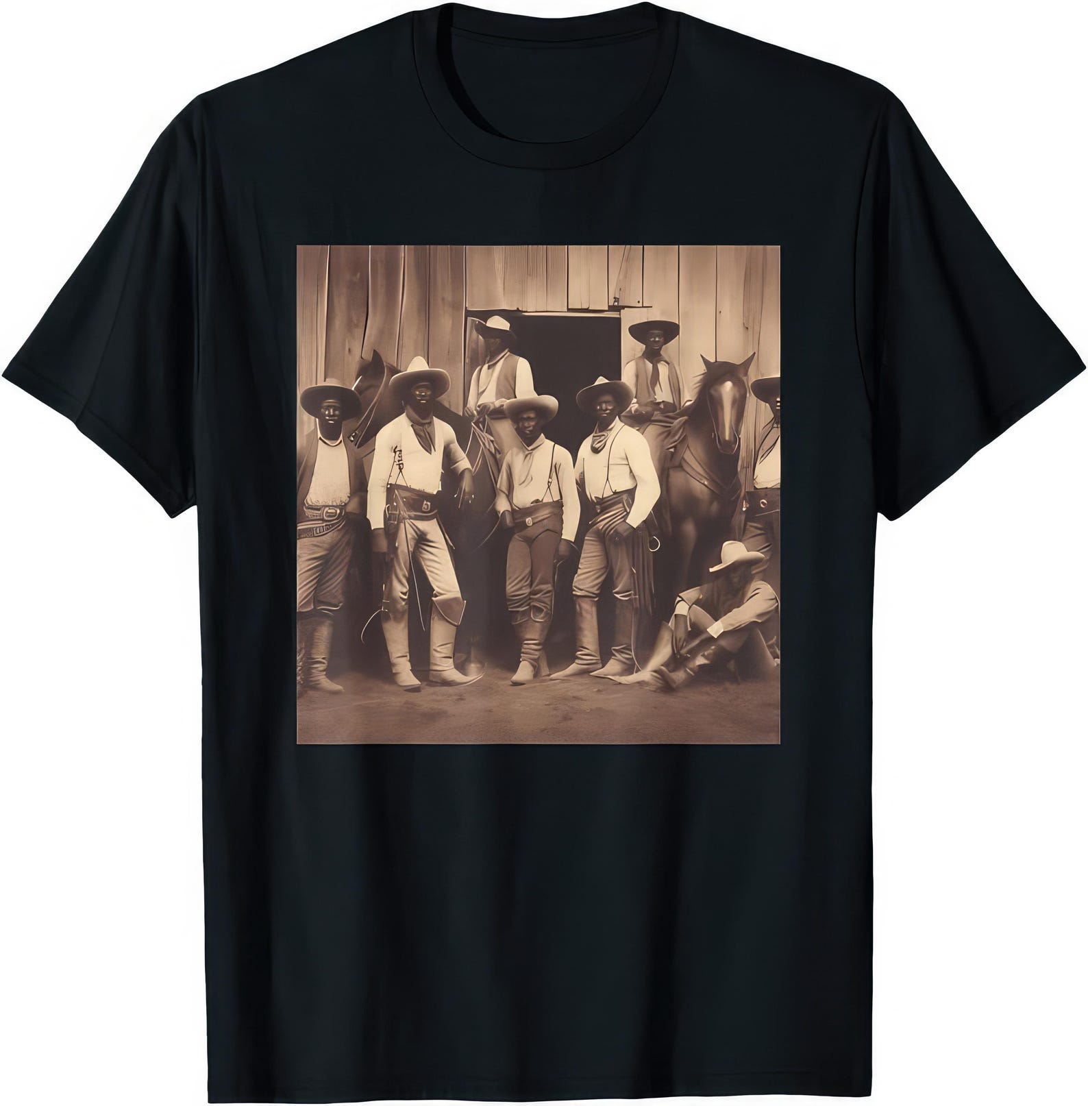Black Cowboy Rodeo T shirt - Texas Western Graphic Tee 2XL