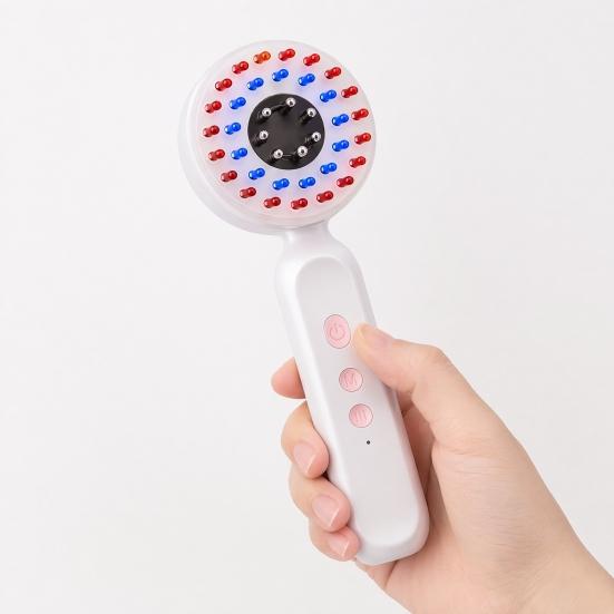 Xiaobudian Hair Growth Comb, Electric Scalp Massager with 650nm Red & 415nm Blue Light, Essence Dispenser for Thinning Oily