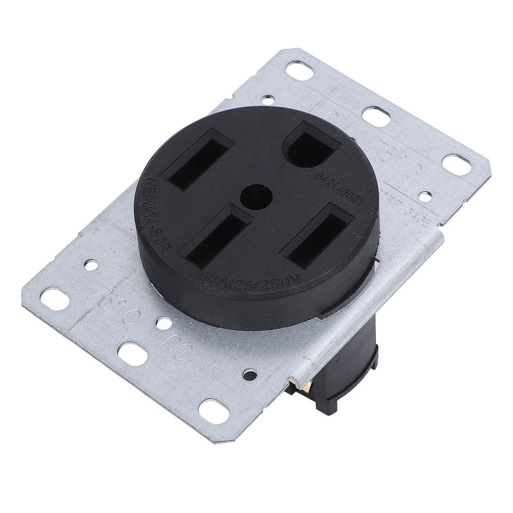 50A Recessed Power Outlet 4 Prong Grounded Flush Mount Receptacle for Camping Car Travel Generator