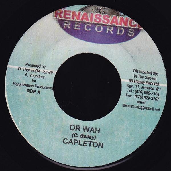 

7inch Record CAPLETON - Or Wah NONE Renaissance Rec 2004 Jamaica Reggae, Ska & Dub Used