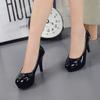 New shallow patent leather nightclub super high heels stiletto women's shoes single shoes