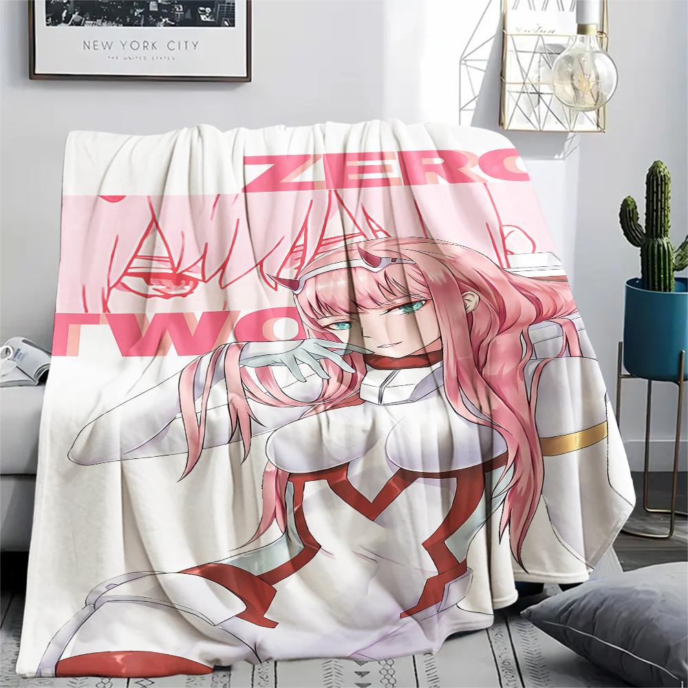 1PC DARLING In the FRANXX Zero Two Print Flannel Blanket, High Quality All Seasons, Home Decor, Warmth and Comfort, Perfect for Christmas Gifts