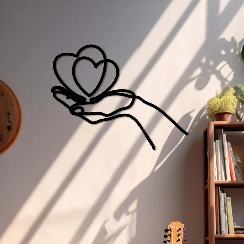 

1 шт. LOVE Metal Art Wall Decor, это металлическая настенная скульптура для пар, а также настенная настенная роспись в форме сердца из металла. Подходит для дома TY7361 разноцветный