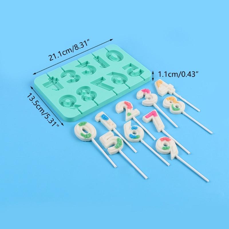 Fun DIY Number Cake Pop Candle Lollipop 0-9 Silicone Molds Set Great for All Occasions DIY Gifts