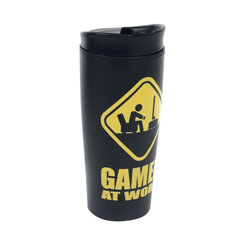 Pyramid International Gamer At Work Caution Sign 450ml Travel Mug