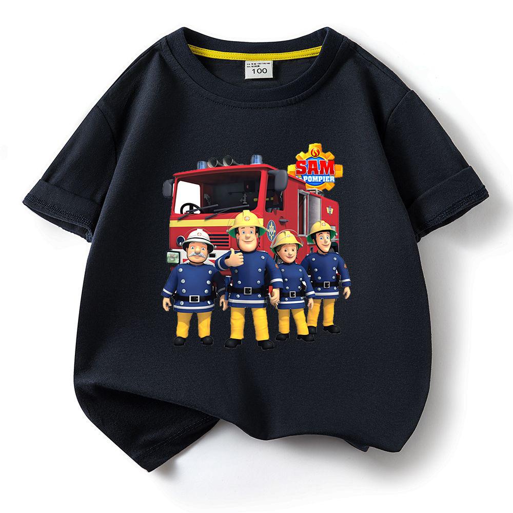Fireman Sam Tshirt for Kids Boys Short Sleeve Tee T Shirt Girls Tops Short Sleeve Kids Clothing